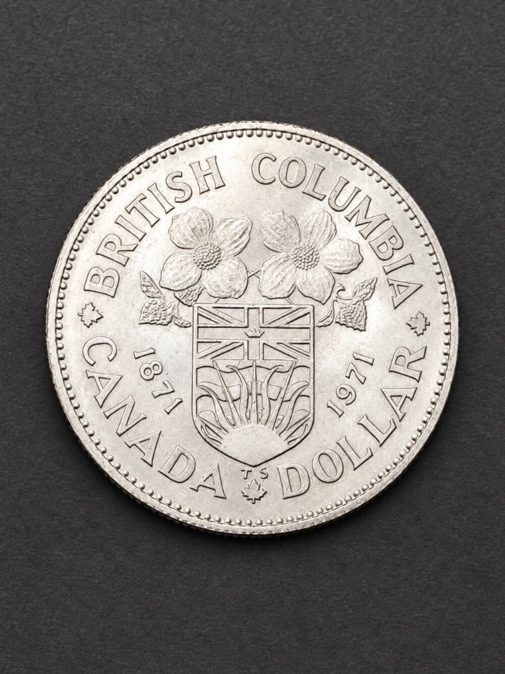 1971 Canada $1 British Columbia Centennial 1871-1971 Nickel Coin KM#79
